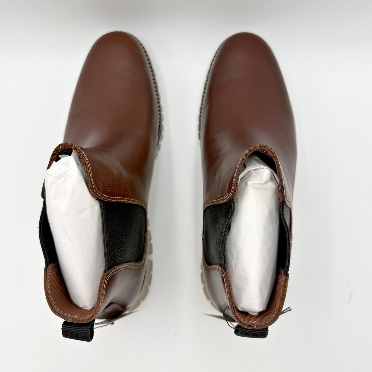 Cole Haan Mens Zerogrand Chelsea Boots Size 8.5 M Brown Leather Waterproof NIB