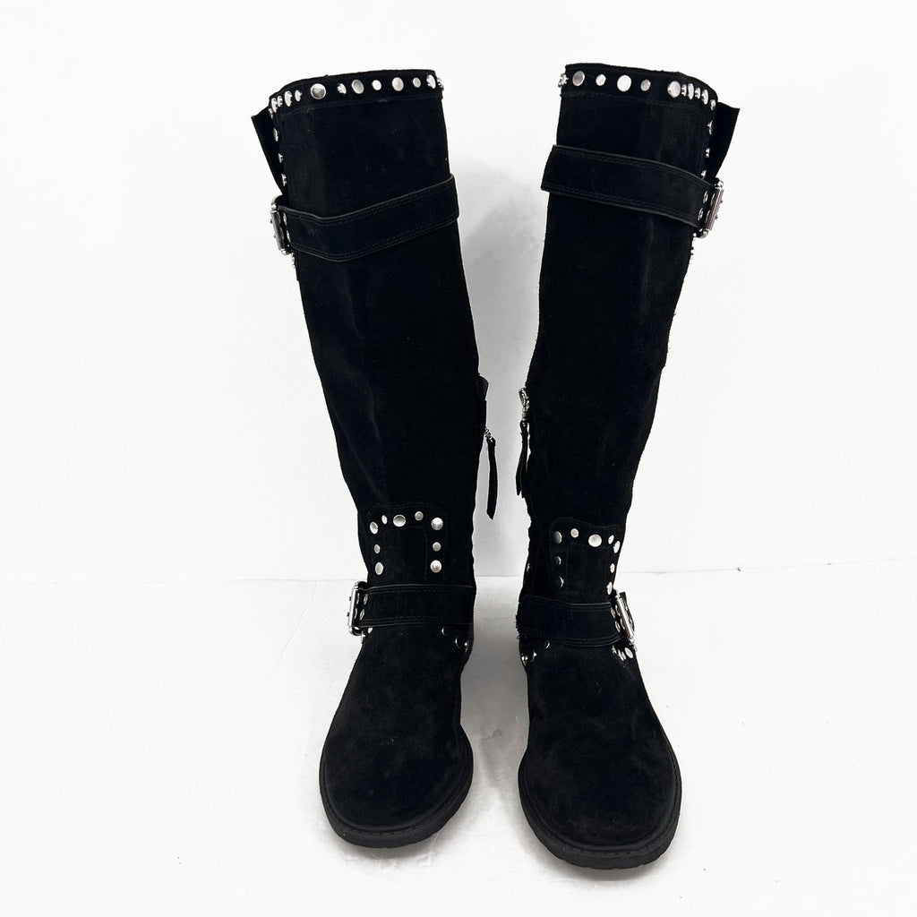 Sam Edelman Womens Deryn Studded Knee High Boots Size 10.5 EU 40.5 Black NWOB