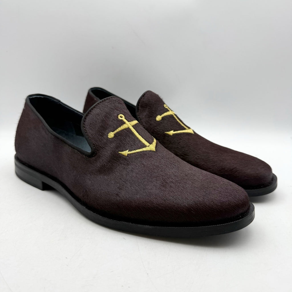 Sperry Mens Overlook Smoking Slipper Loafers Size 8 Brown Slip On Anchor NWOB