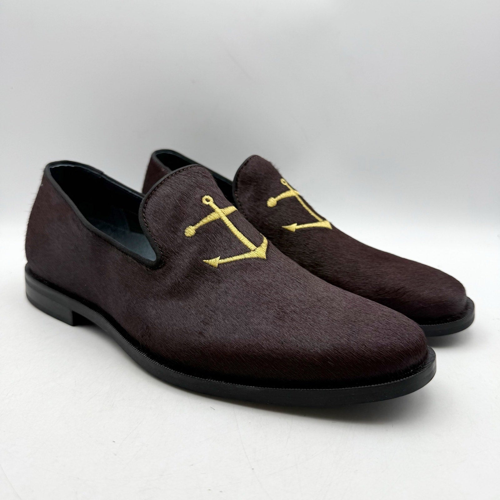 Sperry Mens Overlook Smoking Slipper Loafers Size 8 Brown Slip On Anchor NWOB