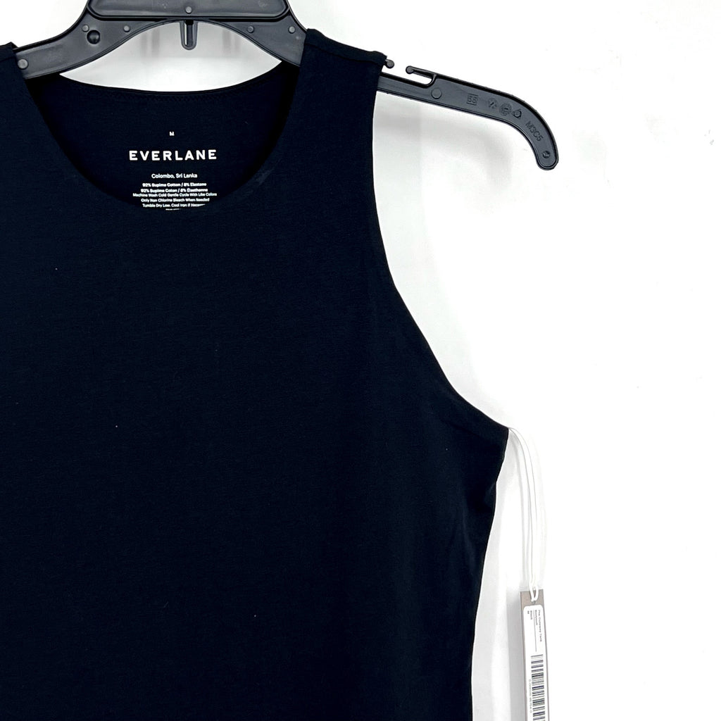 EVERLANE Women's The Cutaway Tank Bodysuit Medium Black Sleeveless NWT