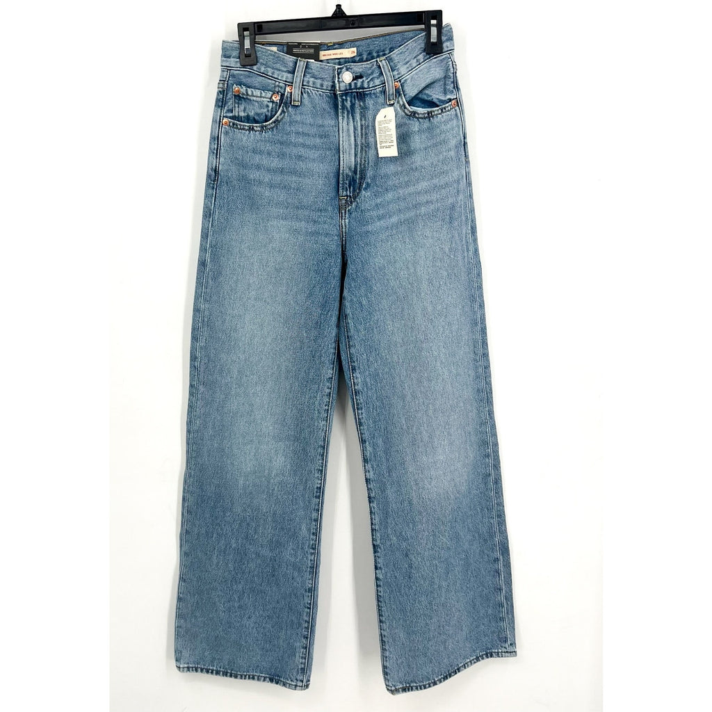 Levi's Womens Ribcage Wide Leg Jeans 26x32 Size 2 Light Blue A6081-0002 NWT
