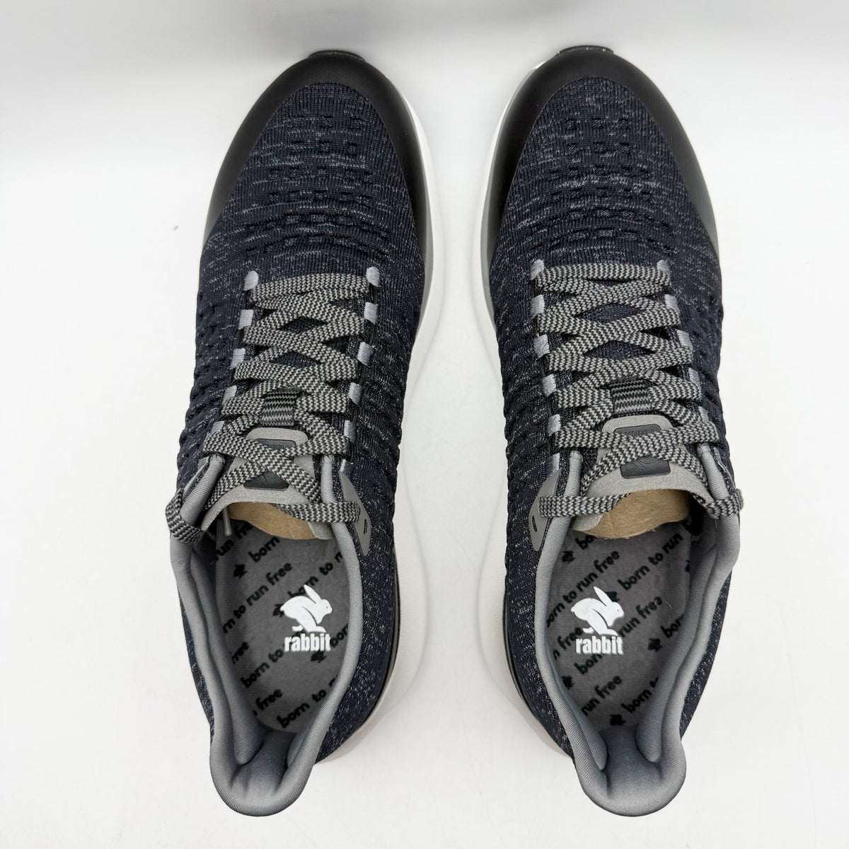 Rabbit Mens Dream Chaser Running Shoes US 12 M Black White Athletic Sneakers NIB