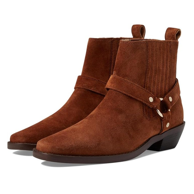 Madewell Womens The Santiago Western Ankle Boot US 6 Brown Suede NIB