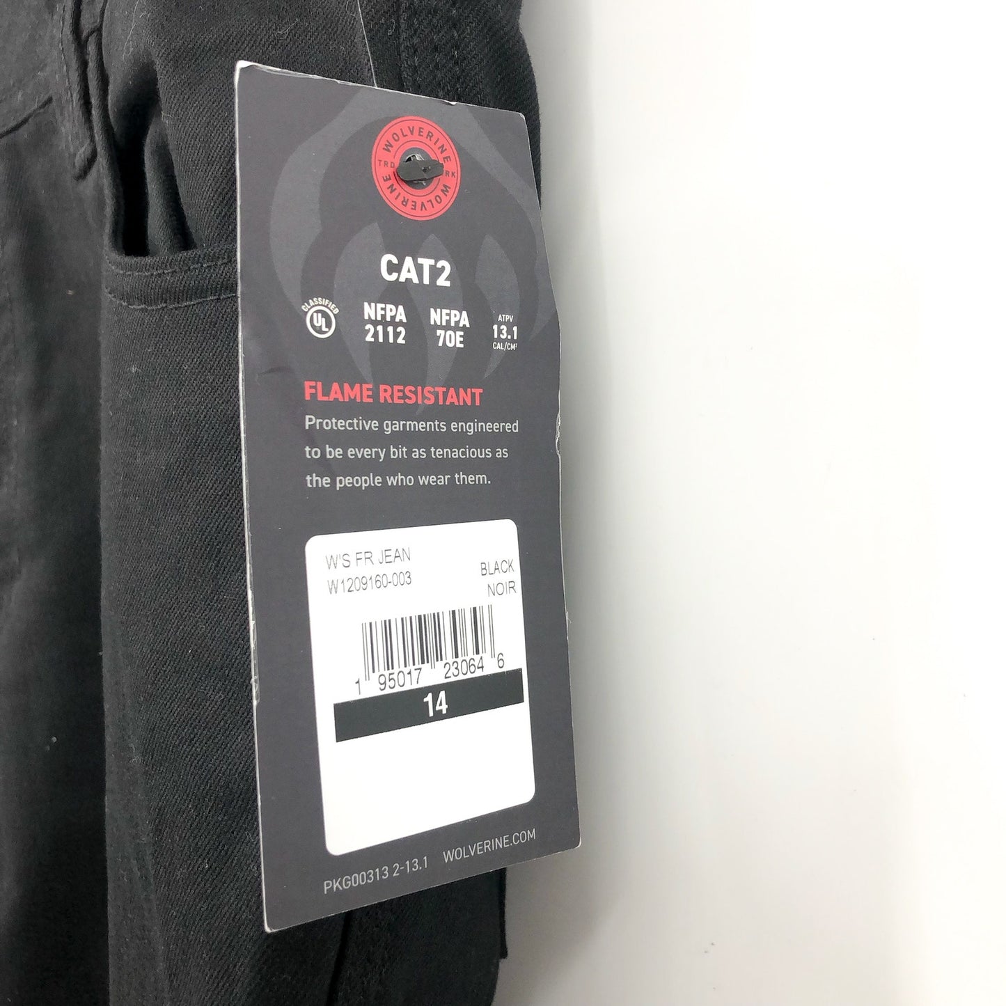 WOLVERINE Women's FR Flame Resistant Straight Jeans Size 14 Black Stretch NWT
