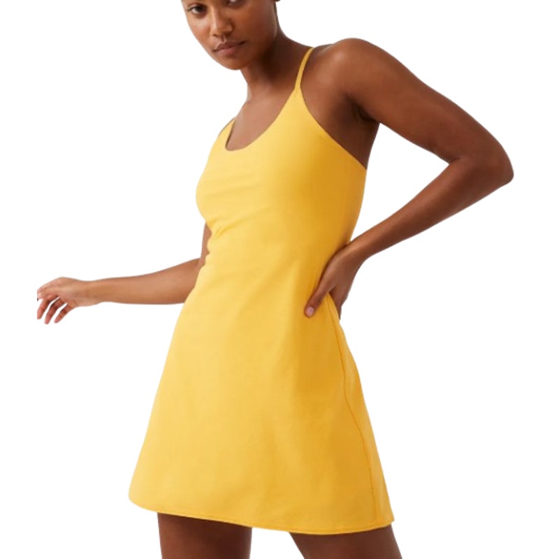 OUTDOOR VOICES Women's The Exercise Dress 3XL Mango Yellow Built In Shorts NWT