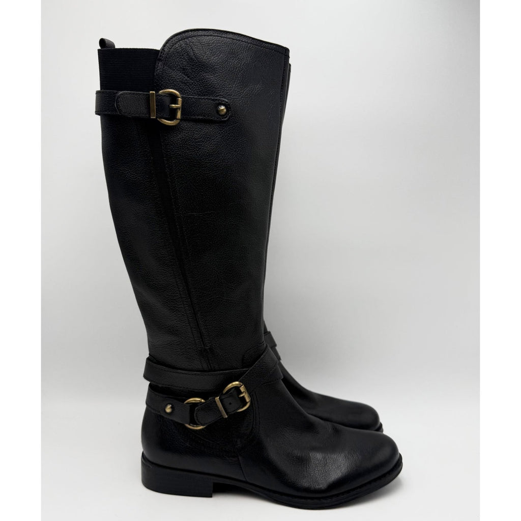 Naturalizer Womens June Knee High Riding Boots Size 7 EU 37 Black Leather NWOB