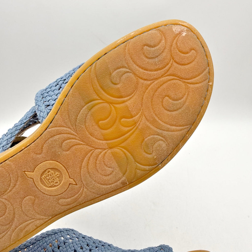 Born Womens Iwa Mac Cross-Front Sandals US 11 M EU 41.5 Blue Fabric NWOB