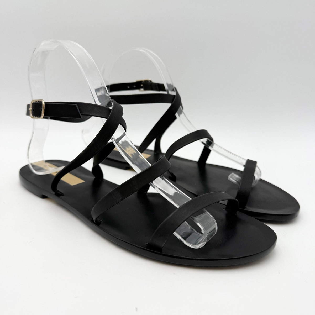KAANAS Womens Vitoria Gladiator Flat Sandals Size 8 M Black NIB