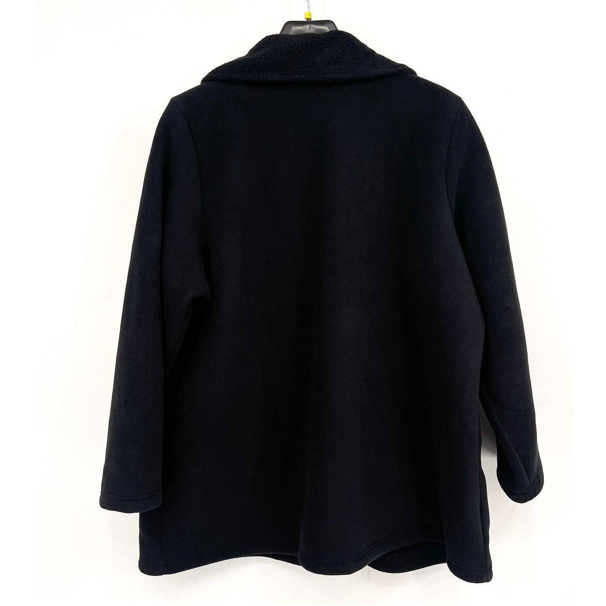 DENIM & CO. Women's Fleece Bonded Sherpa Jacket 2X Black NWOT