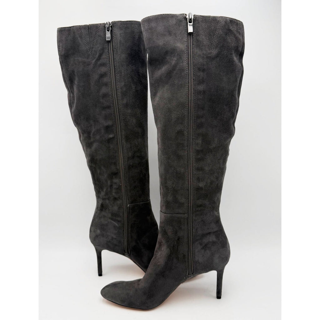 Via Spiga Womens Cassie Knee High Boots Size 5.5 EU 35.5 Gray Suede NWOB