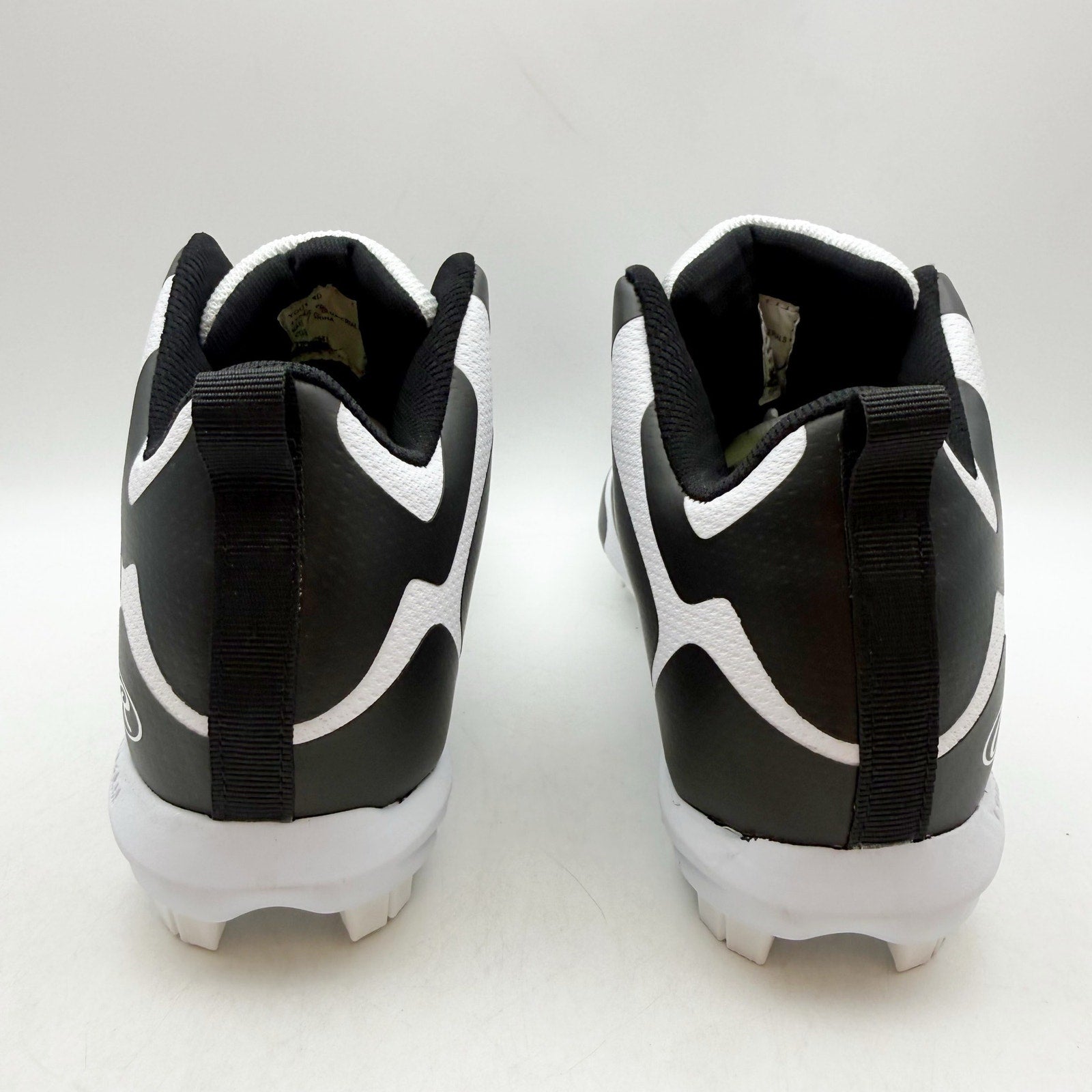 Rawlings Boys Rookie Mid Baseball Cleats US 4 EU 36 Black White NIB