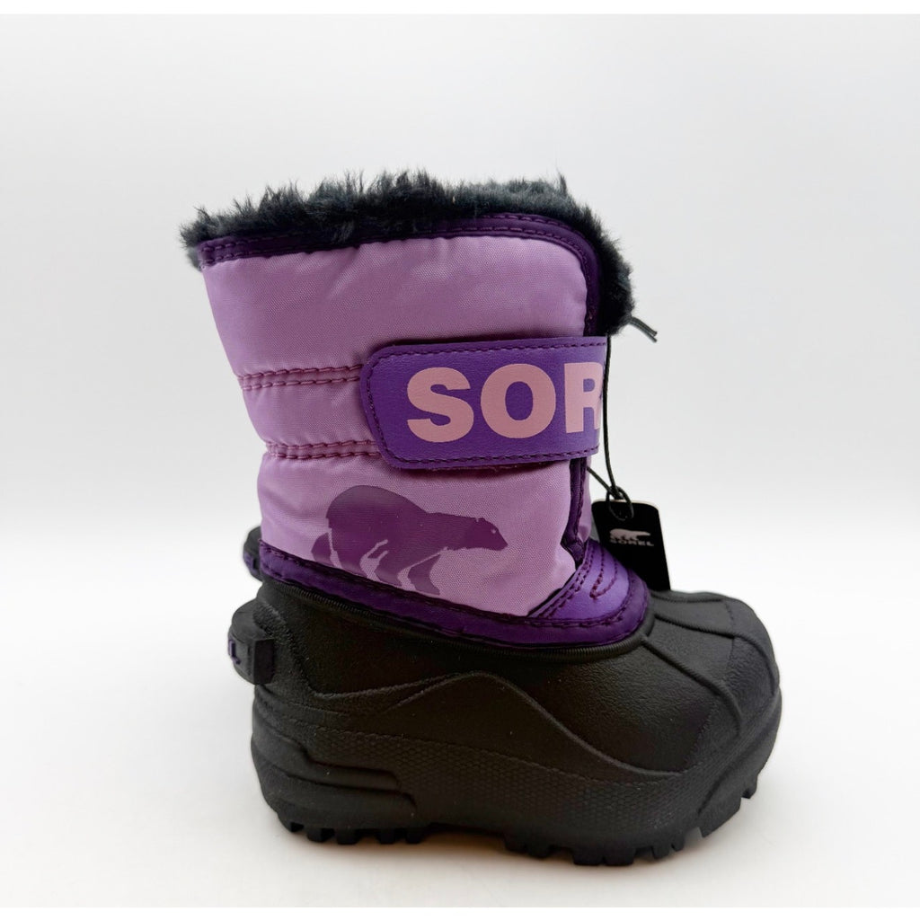 SOREL Snow Commander Boots Toddler Girls 5 Gumdrop Purple Black Waterproof NIB