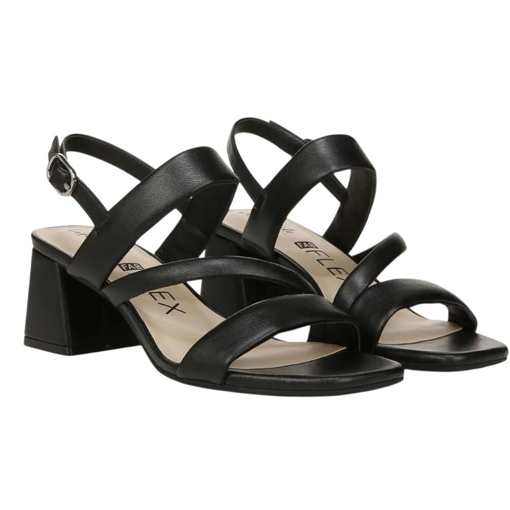 LifeStride Womens Celia Slingback Heeled Sandals US 8.5 Wide Black NWOB