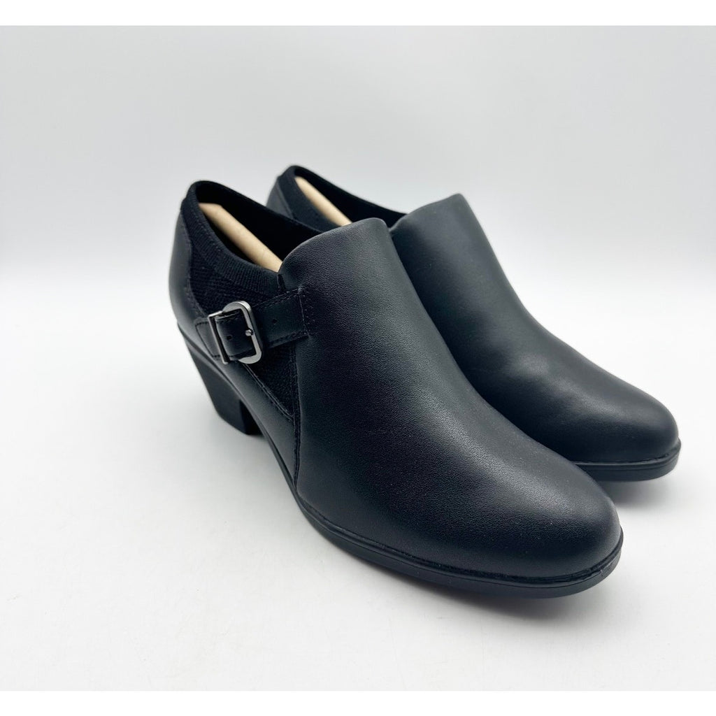 Clarks Women's Emily 2 Darcey Ankle Bootie Size 6 M Black Leather Round Toe NIB
