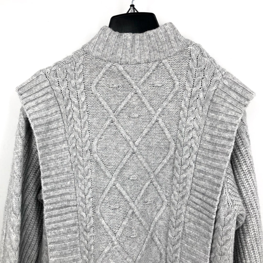 TED BAKER Women's Arriaa Cable Sweater Dress US 8 Ted 3 Grey High Neck NWOT
