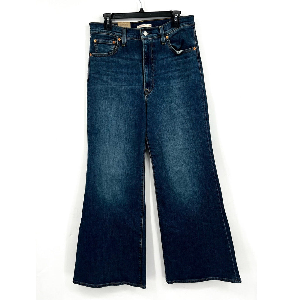 LEVI'S Womens Ribcage Bell Jeans 32x32 US 14 Blue New York Moment A75030002 NWT