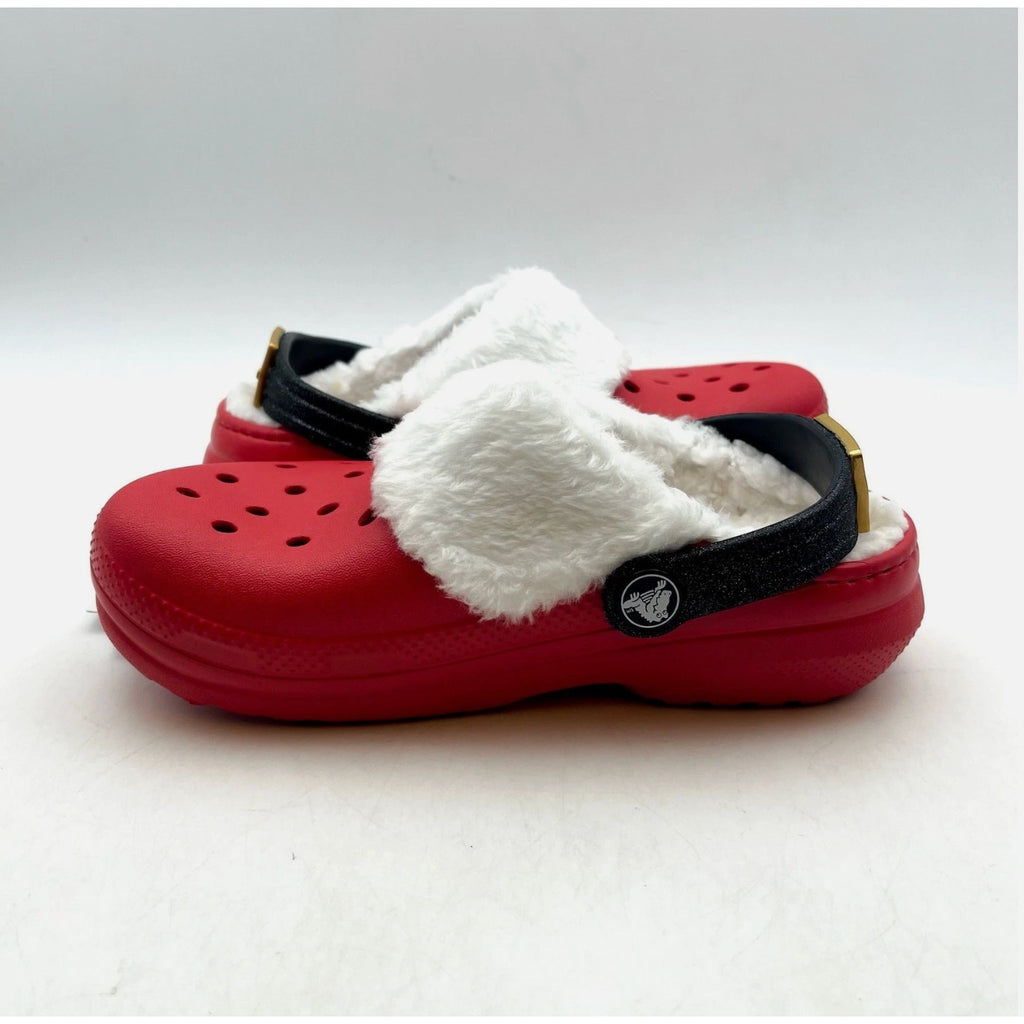 Crocs Unisex Santa Classic Clogs Little Kids 11 Festive Red White Black NWT