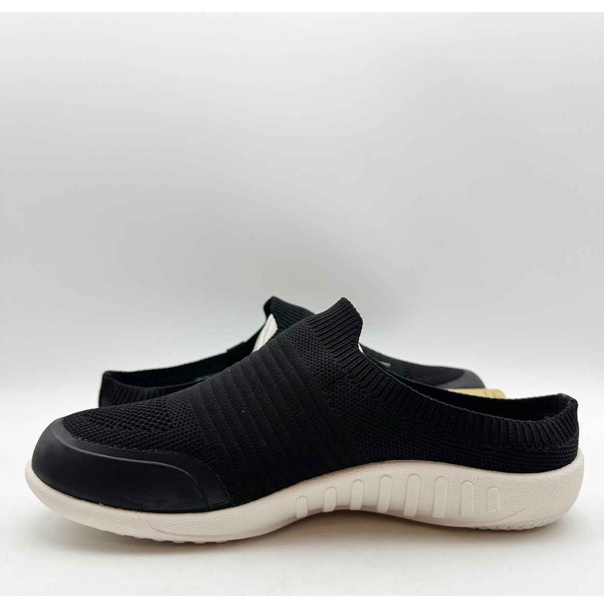 Spenco Womens Blissful Casual Slip On Shoes Size 6.5 WIDE Black Mules NIB