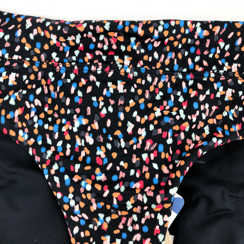 PRANA Women's Summer Wave Banded Bikini Bottoms XS Black Alotta Dots NWT