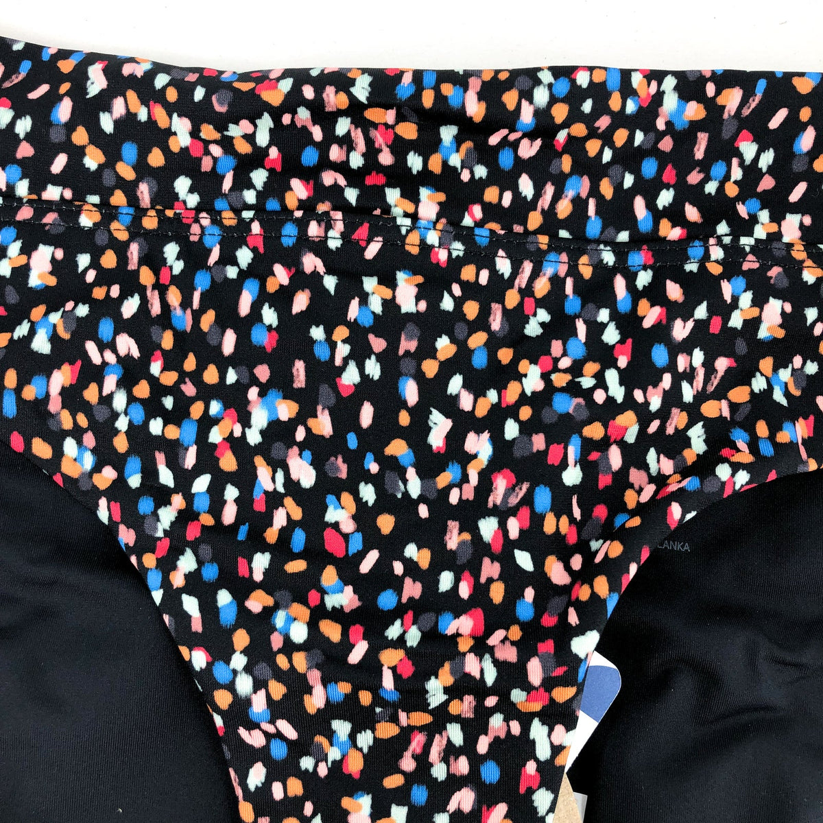 PRANA Women's Summer Wave Banded Bikini Bottoms XS Black Alotta Dots NWT