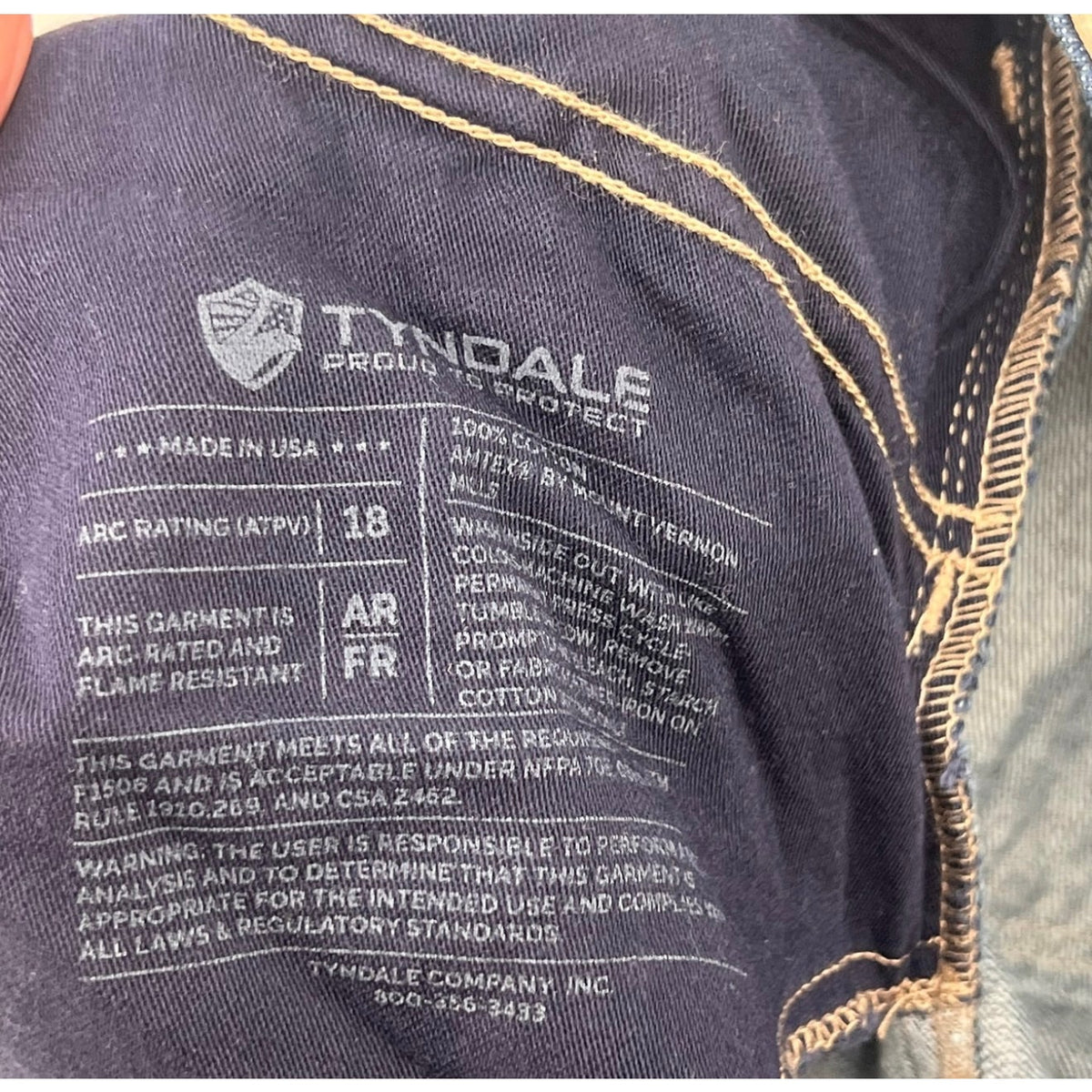 Tyndale Men's Versa Regular Fit Flex FR Jeans 34x30 Dark Blue NWOT