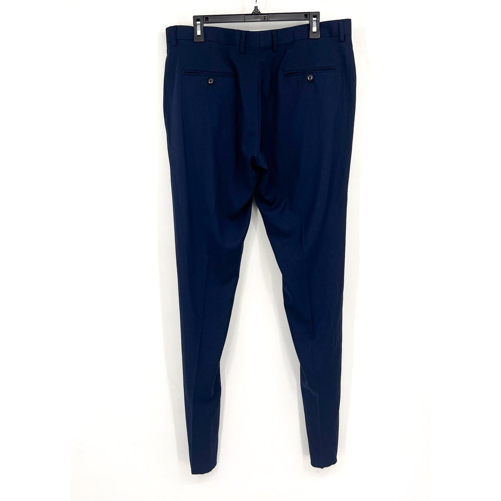 SOUL OF LONDON Men's Slim Fit Dress Pants 37R Navy Blue Flat Front NWOT
