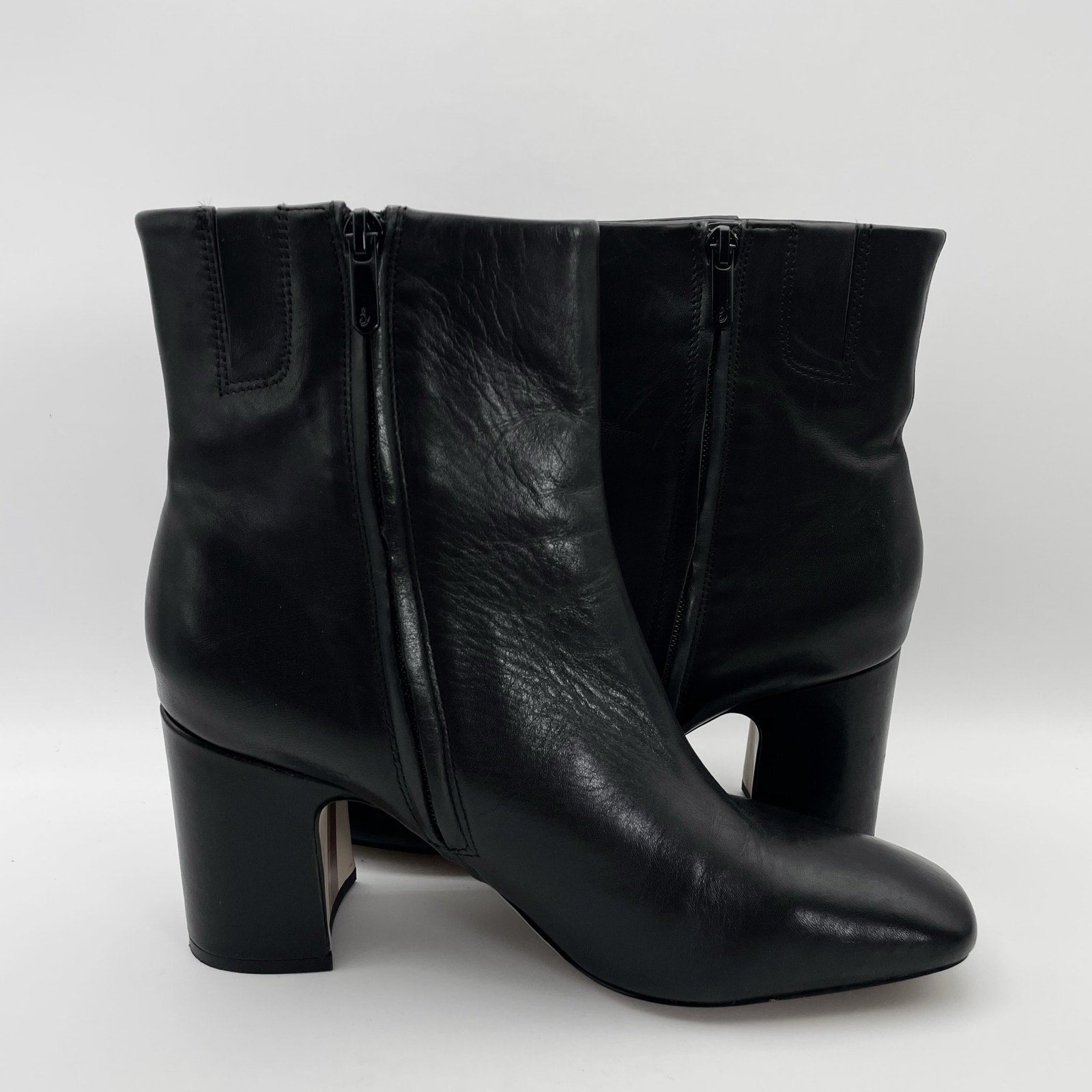 Sam Edelman Womens Fawn Heel Boot US 9.5 M Black Leather NWOB