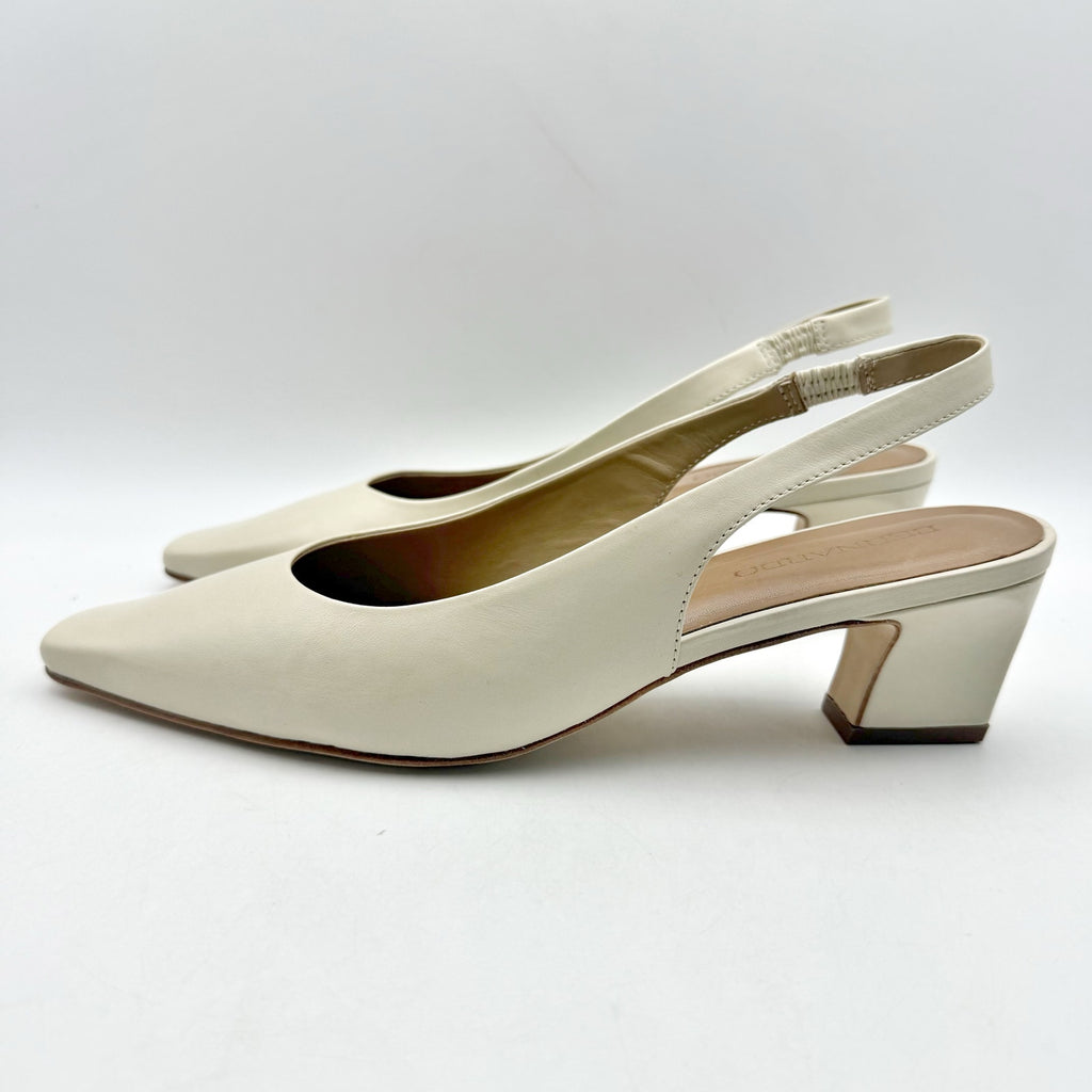 Bernardo Womens Ariella Pumps US 8 M Beige Eggshell Leather Slingback NIB