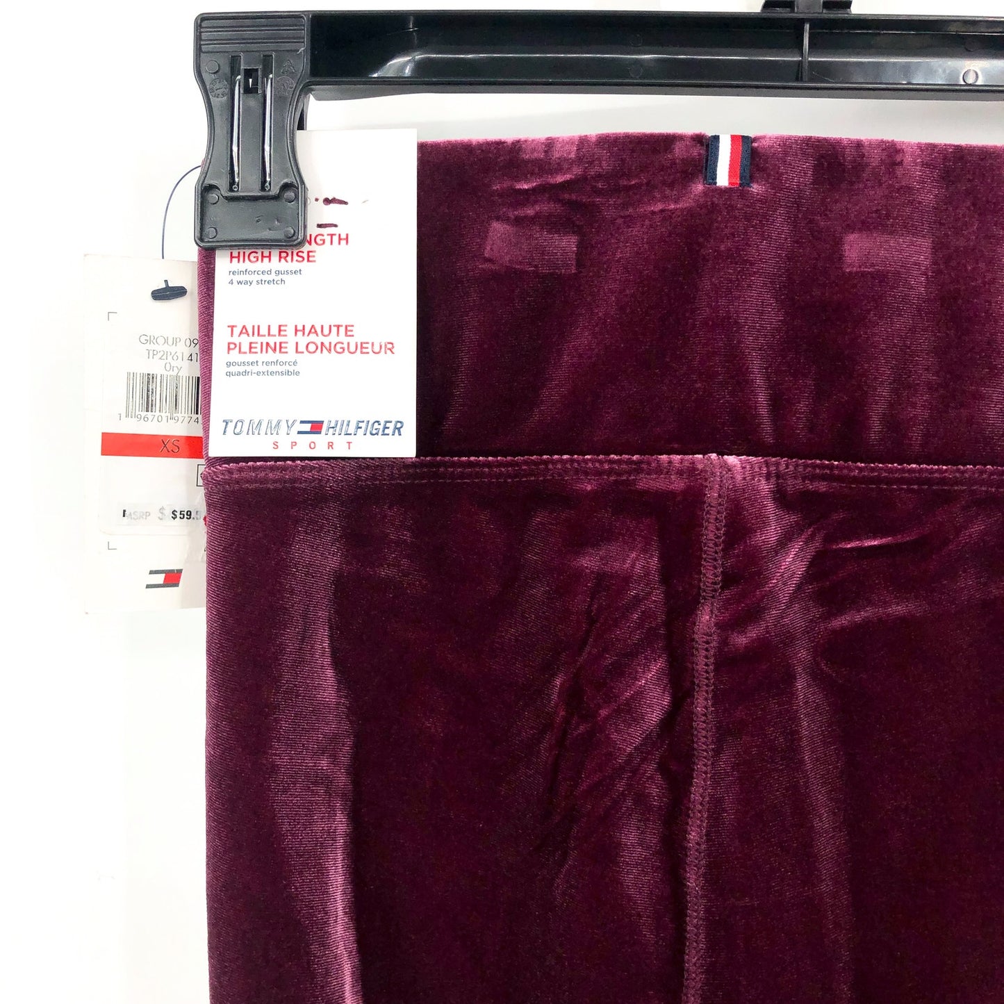TOMMY HILFIGER Women's Velvet Active Leggings Crushed Grape XS