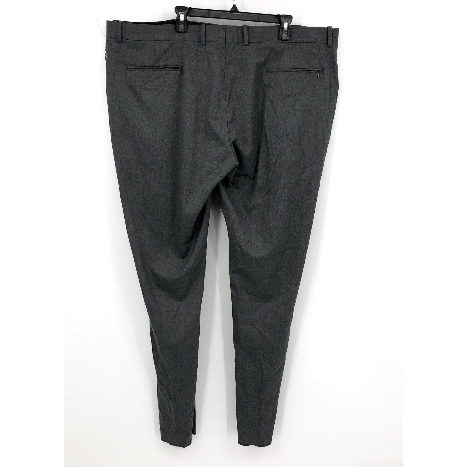 NORDSTROM Men's Trim Fit Dress Pants 48W Dark Grey Tech-Smart Wool Blend NWT