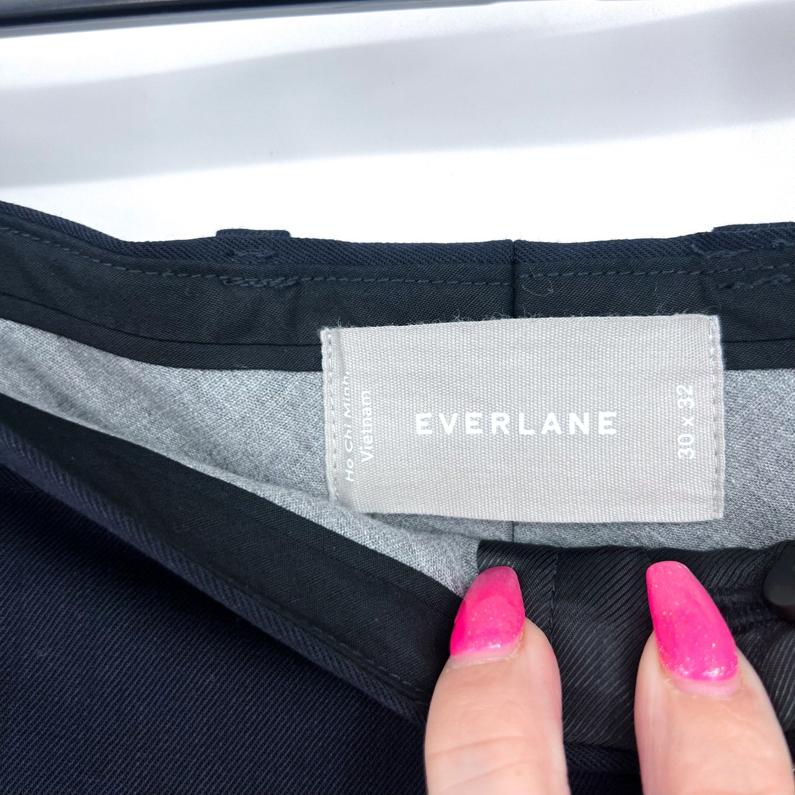 EVERLANE Men's The Italian Wool Pants 30x32 Navy Blue Flat Front NWT