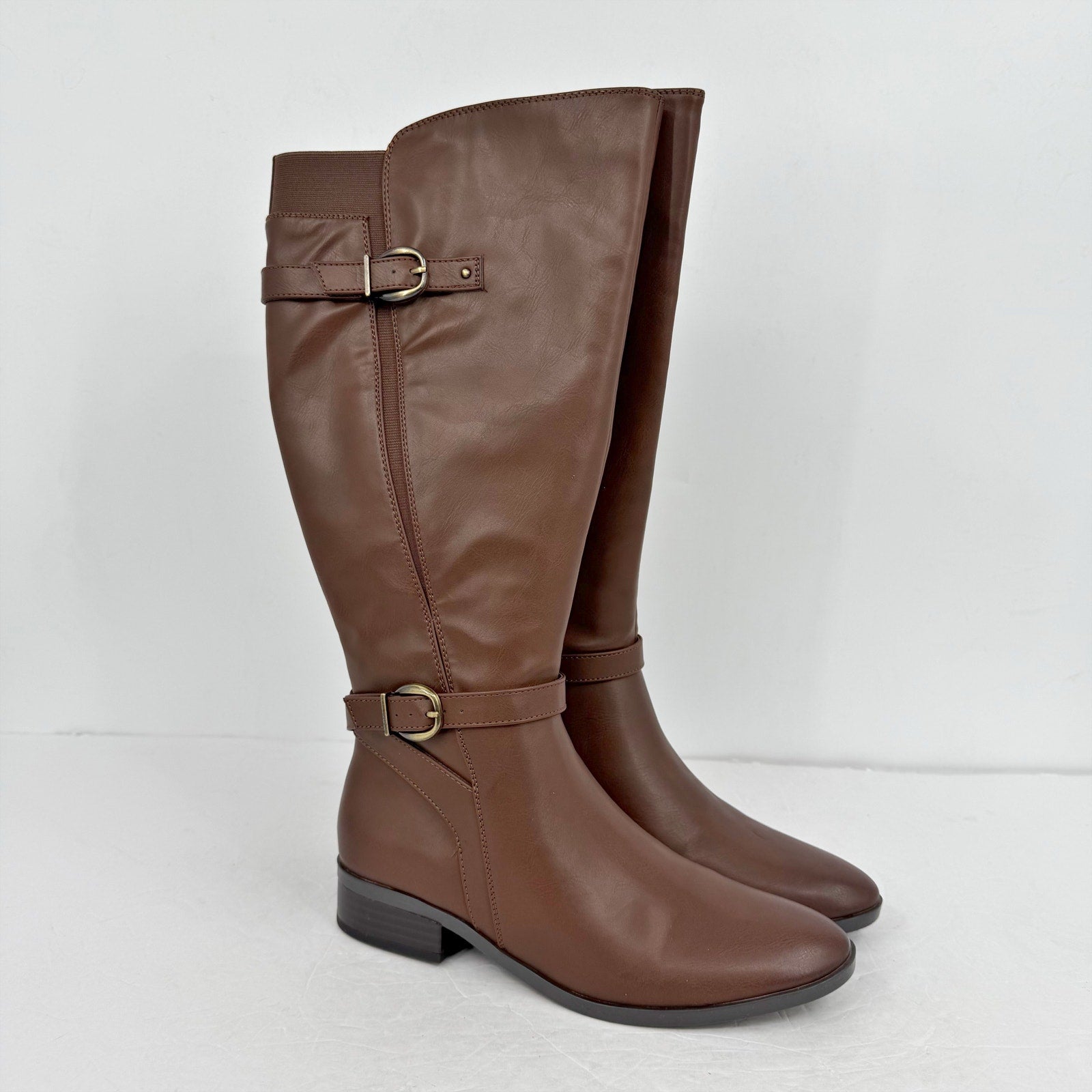 Naturalizer Womens Sahara Knee High Boot US 8 M EU 38.5 Wide Calf Dark Brown NIB