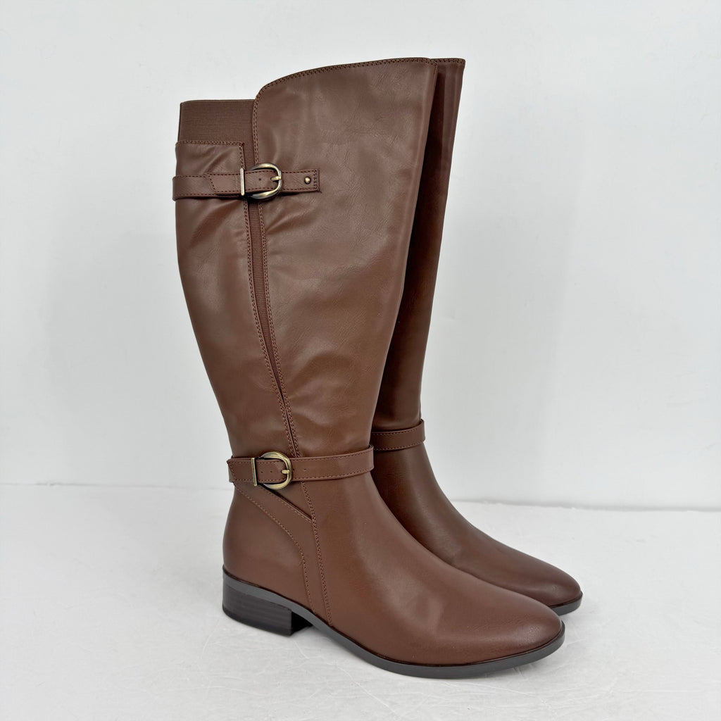 Naturalizer Womens Sahara Knee High Boots Size 8 M WIDE CALF Dark Brown NIB