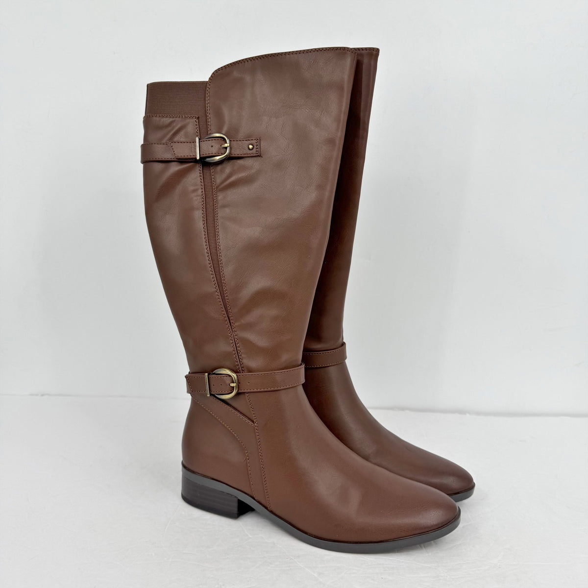 Naturalizer Womens Sahara Knee High Boots Size 8 M WIDE CALF Dark Brown NIB