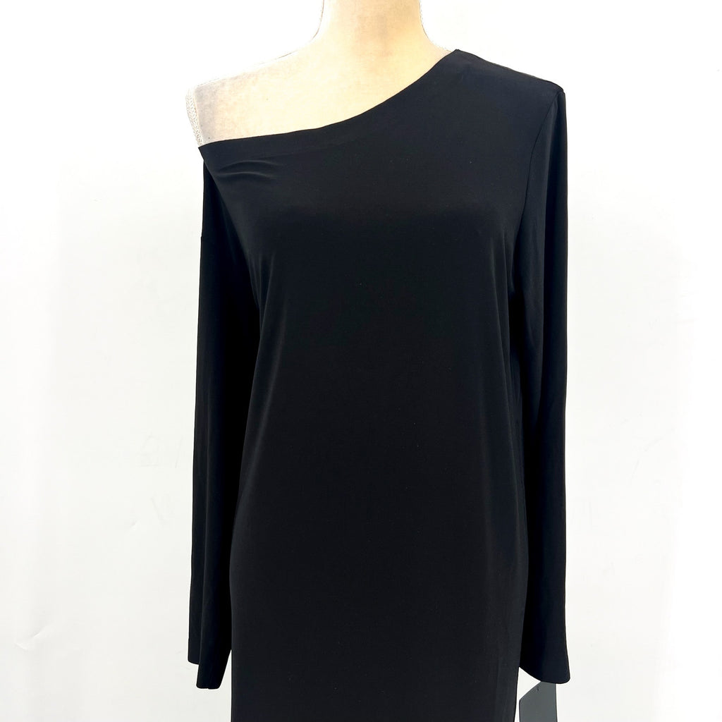 NORMA KAMALI Women's Drop Shoulder Dress Medium FR 38 Black Long Sleeve NWT