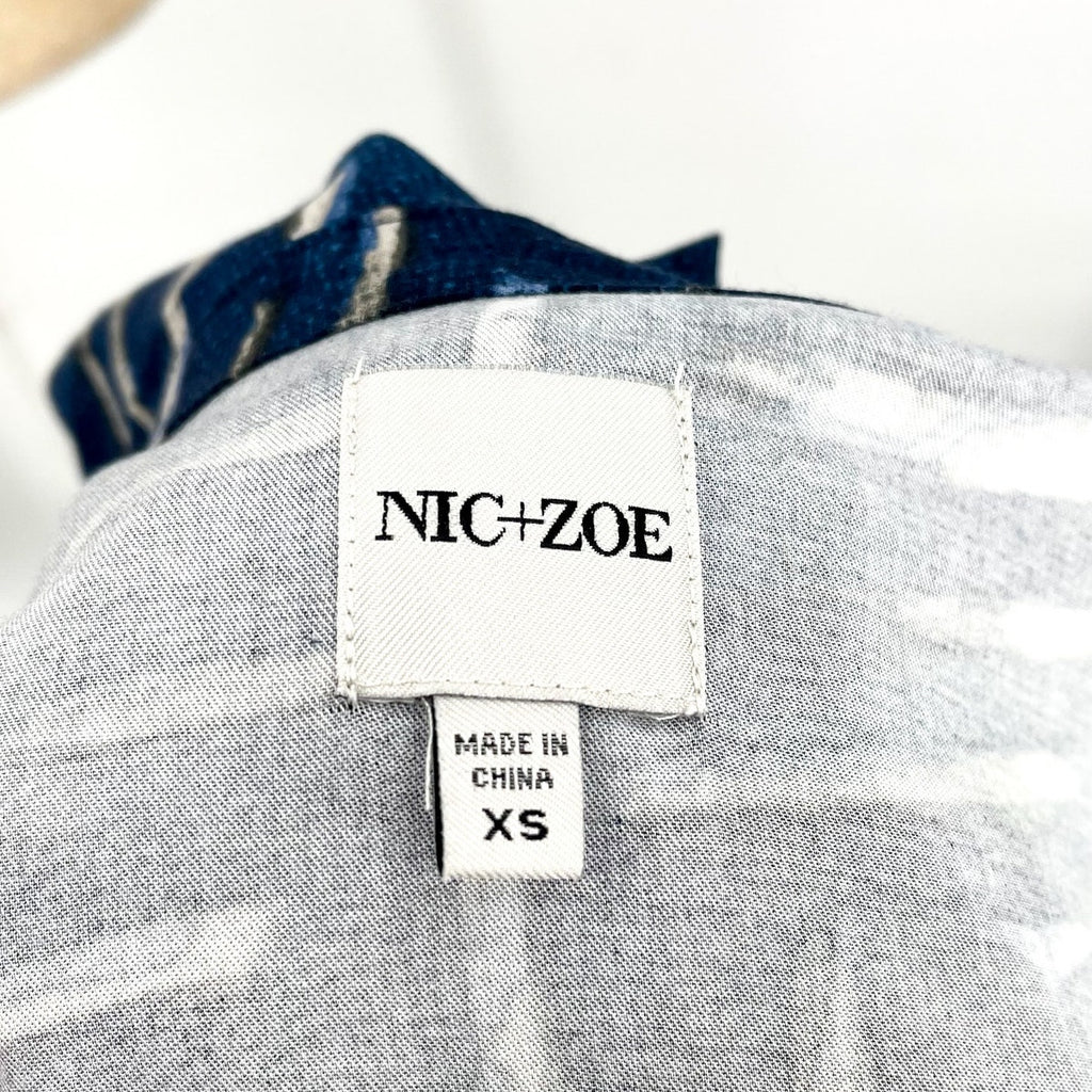 NIC + ZOE Women's Indigo Dash Live In Dress XS Blue Indigo Print A-line NWOT