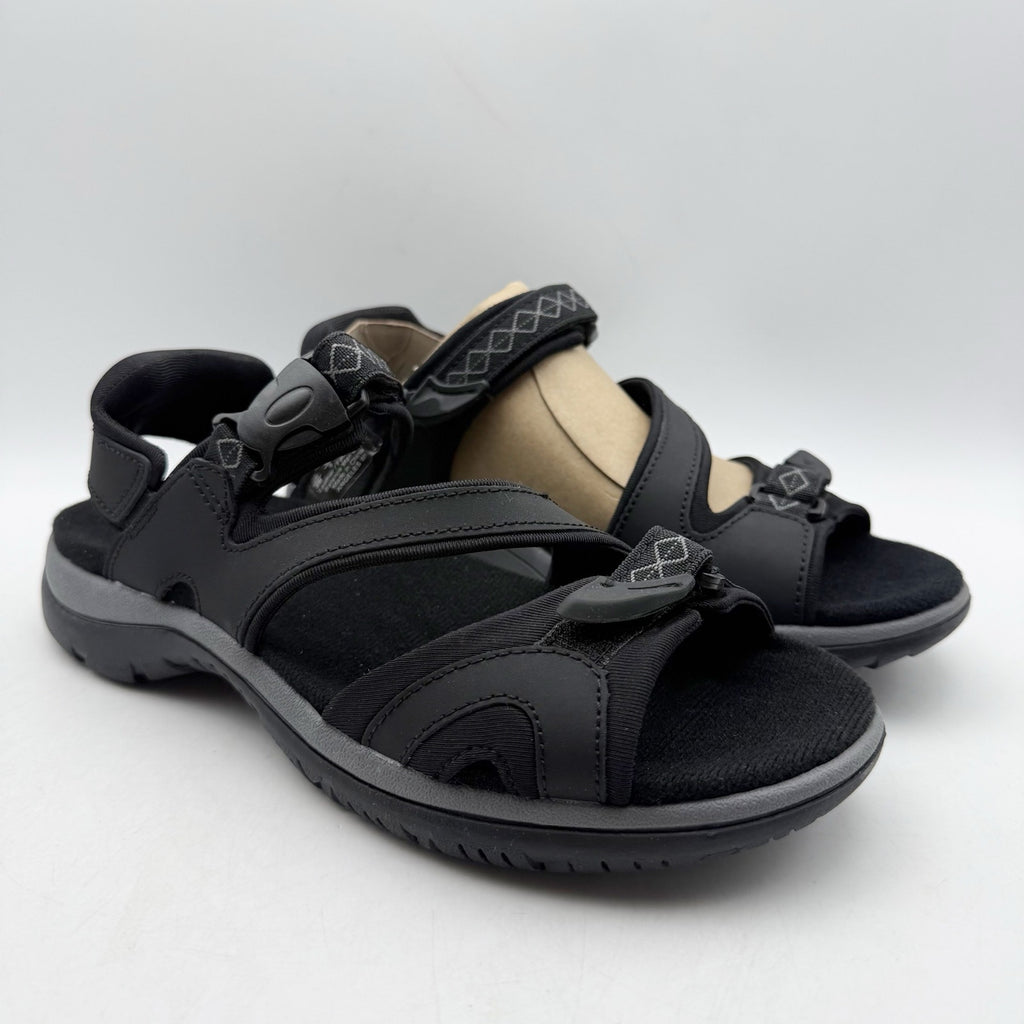 Natuarlizer Womens Angeles III Sports Sandals US 8 M EU 38 Black Leather NIB