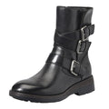Born Womens Mayne Mid Calf Boots US 6 M EU 36.5 Black Leather Combat Buckle NIB