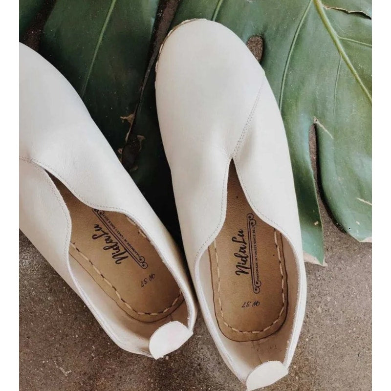 NIDA LU Womens LU Loafers EU 40 US Size 9 Bone White Leather NWOB