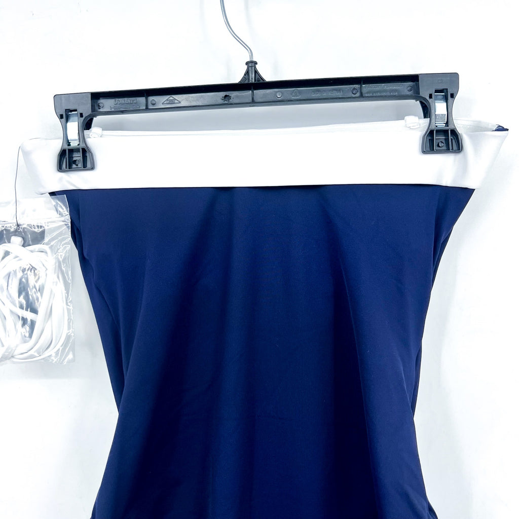 LAUREN RALPH LAUREN Bel Air Bandeau One Piece Swimsuit Size 4 Navy Blue NWT
