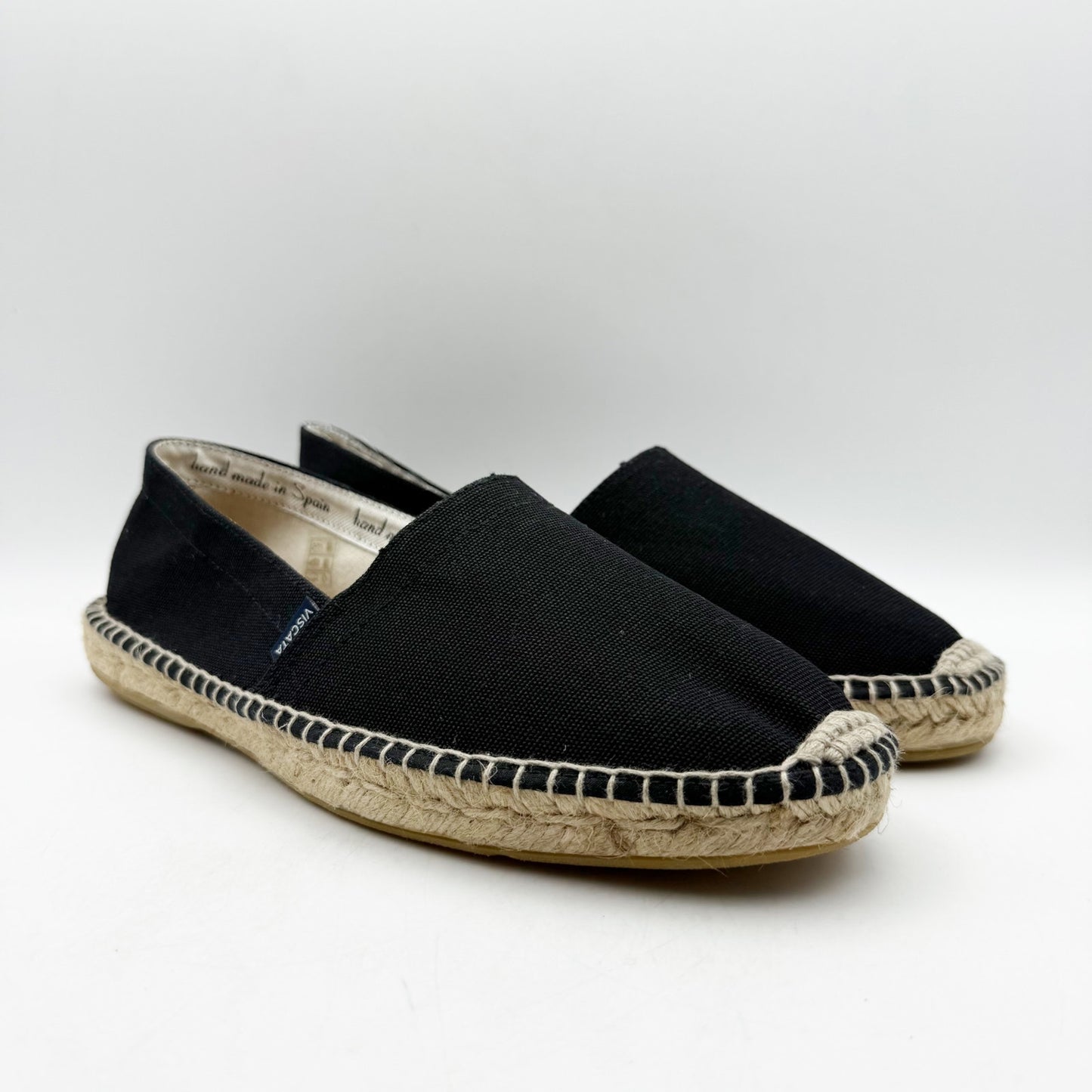 VISCATA Mens Sitges Espadrille Flats EU 42 US 9 Black Slip On NIB