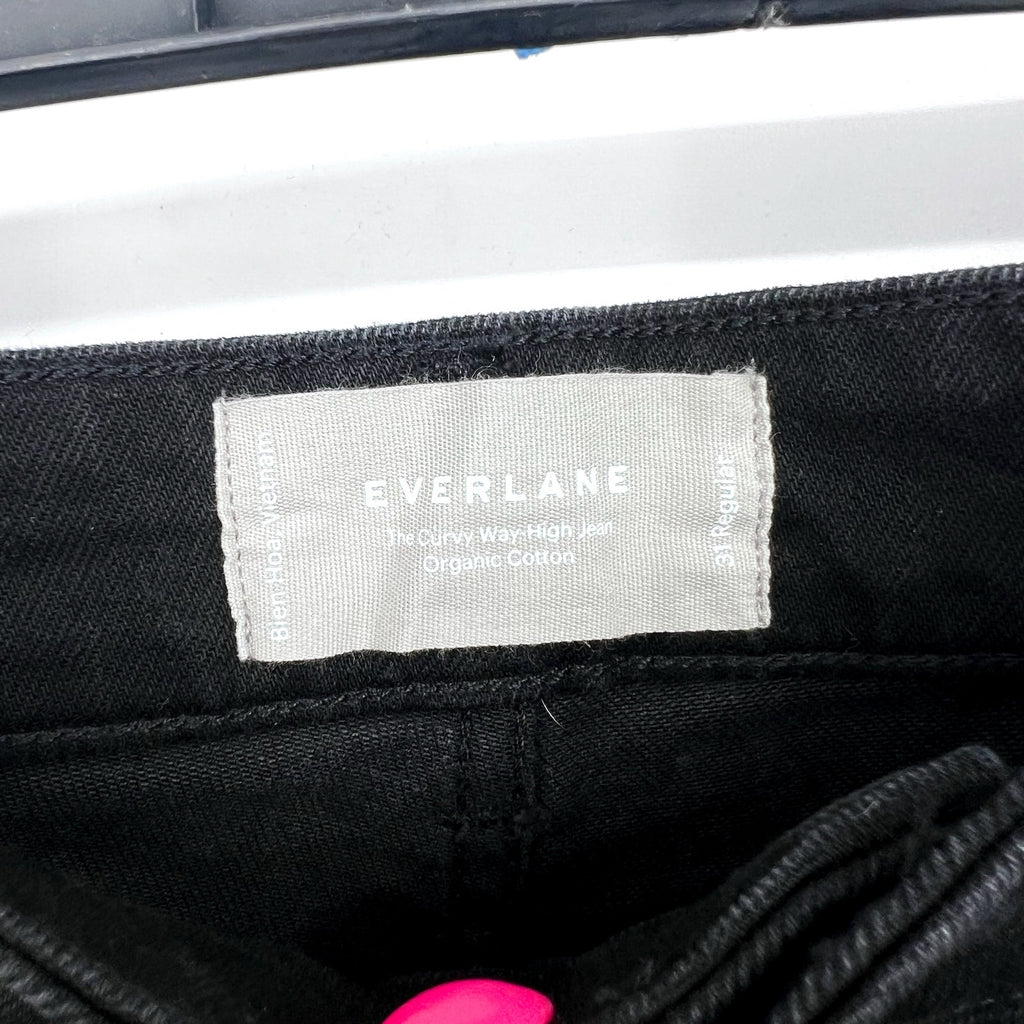EVERLANE Women's The Curvy Way High Jeans 31x27 US 12 Black Organic Cotton NWT