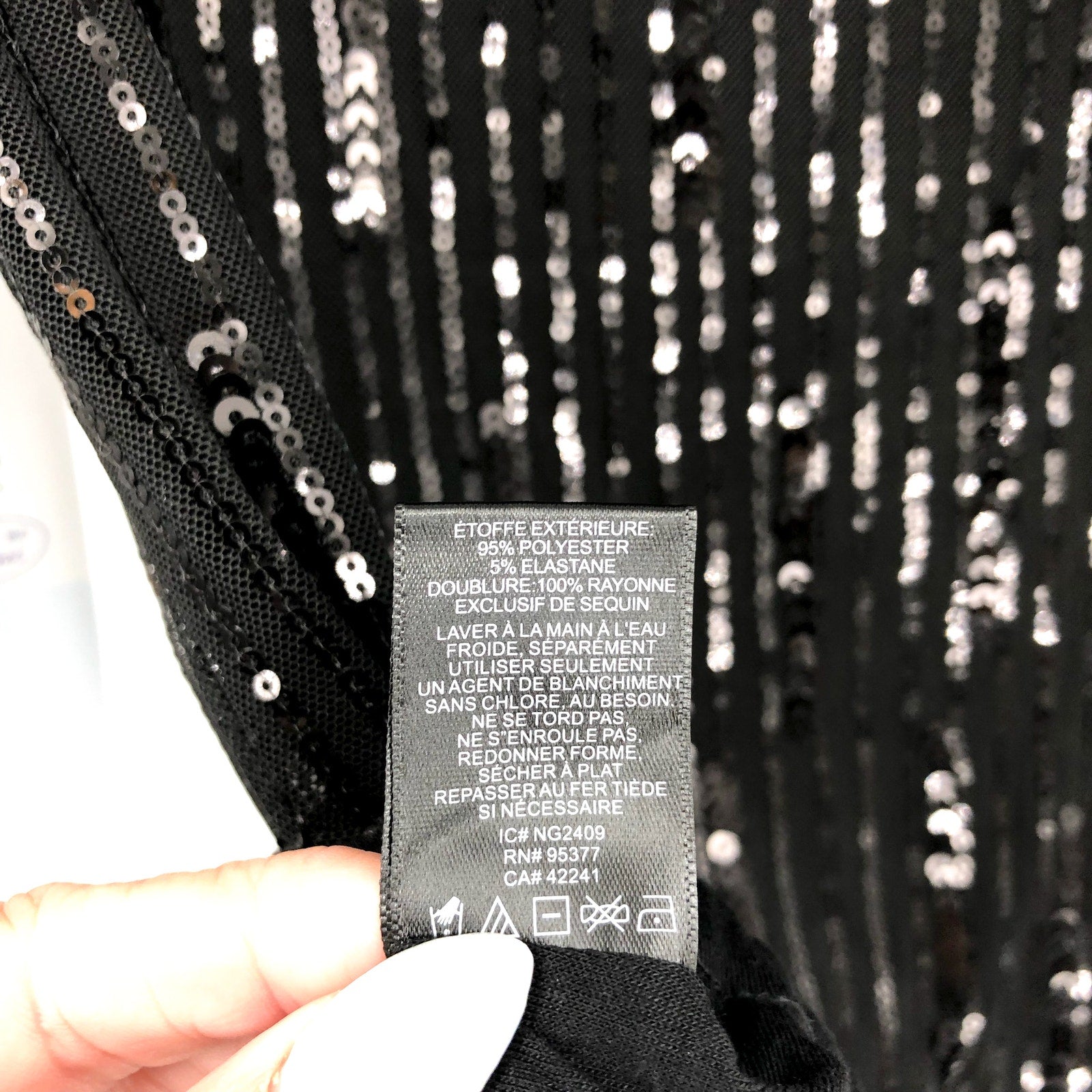SANCTUARY Women's Sequin Perfect Tee XS Black Short Sleeve NWT