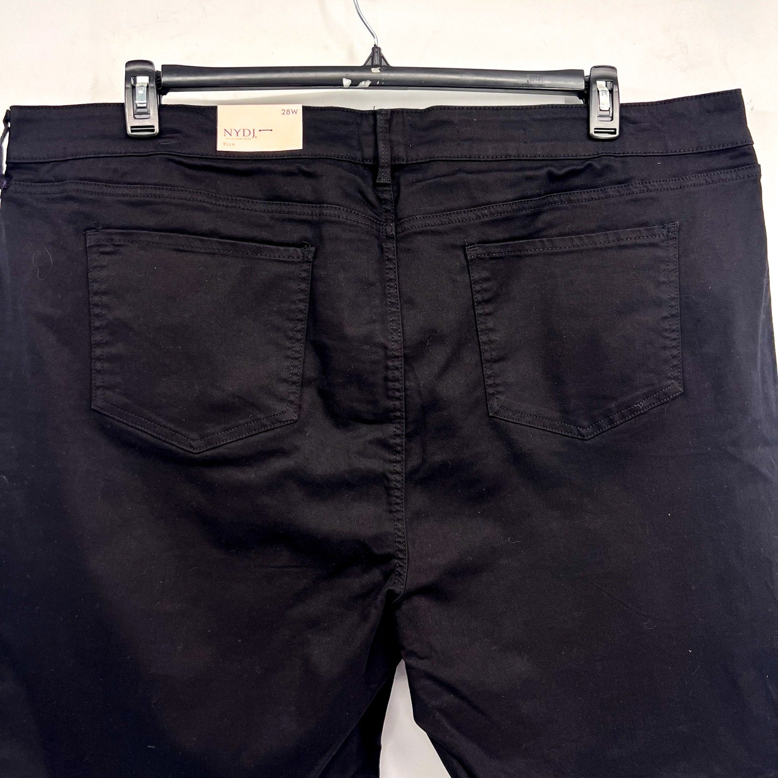 NYDJ Women's Ella Denim Shorts 28W Side Slits Black Stretch NWT