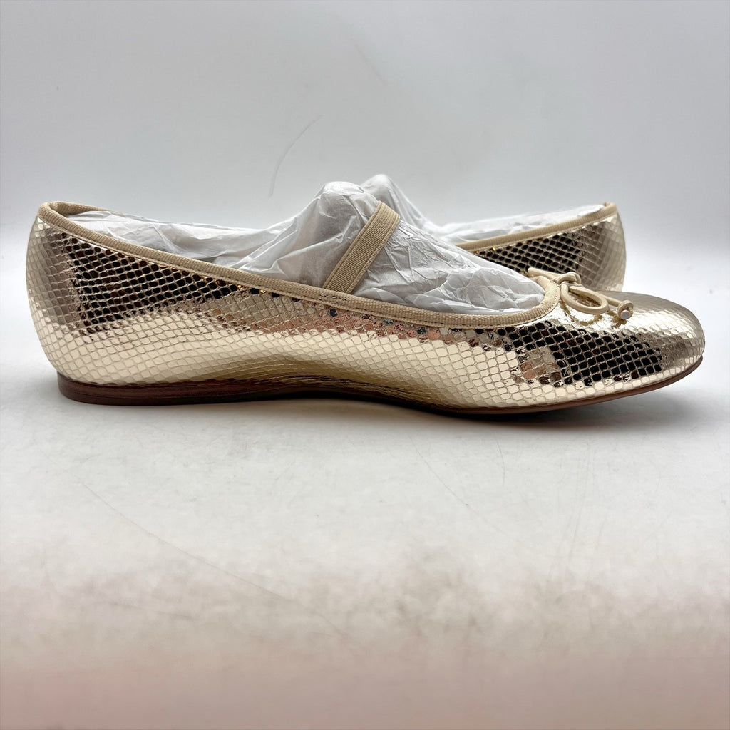 Bandolino Womens Phalon Flats Size 9 M Gold Snake Print NIB