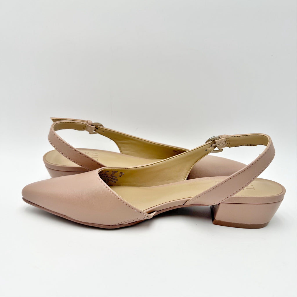 Naturalizer Womens Banks Slingback Heels Size 5 Opal Beige Leather NWOB