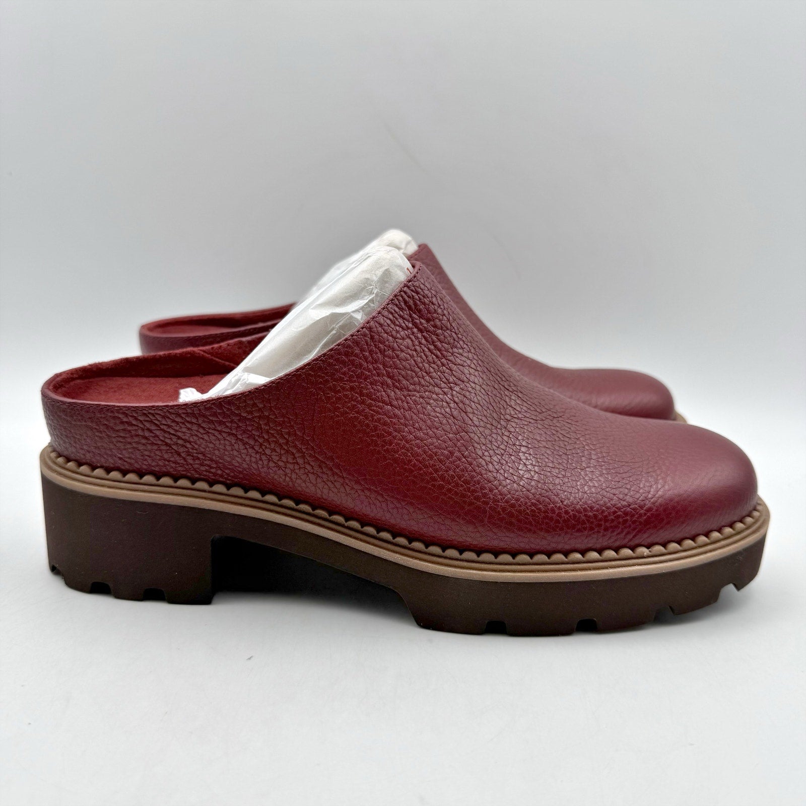 Vionic Womens Fairfax Clogs US 6 M EU 36 Red Vegan Leather Slip On NIB