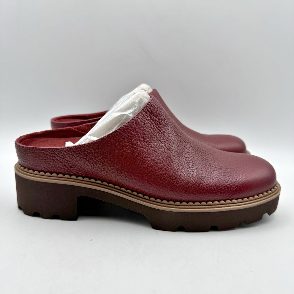 Vionic Womens Fairfax Clogs US 6 M EU 36 Red Vegan Leather Slip On NIB