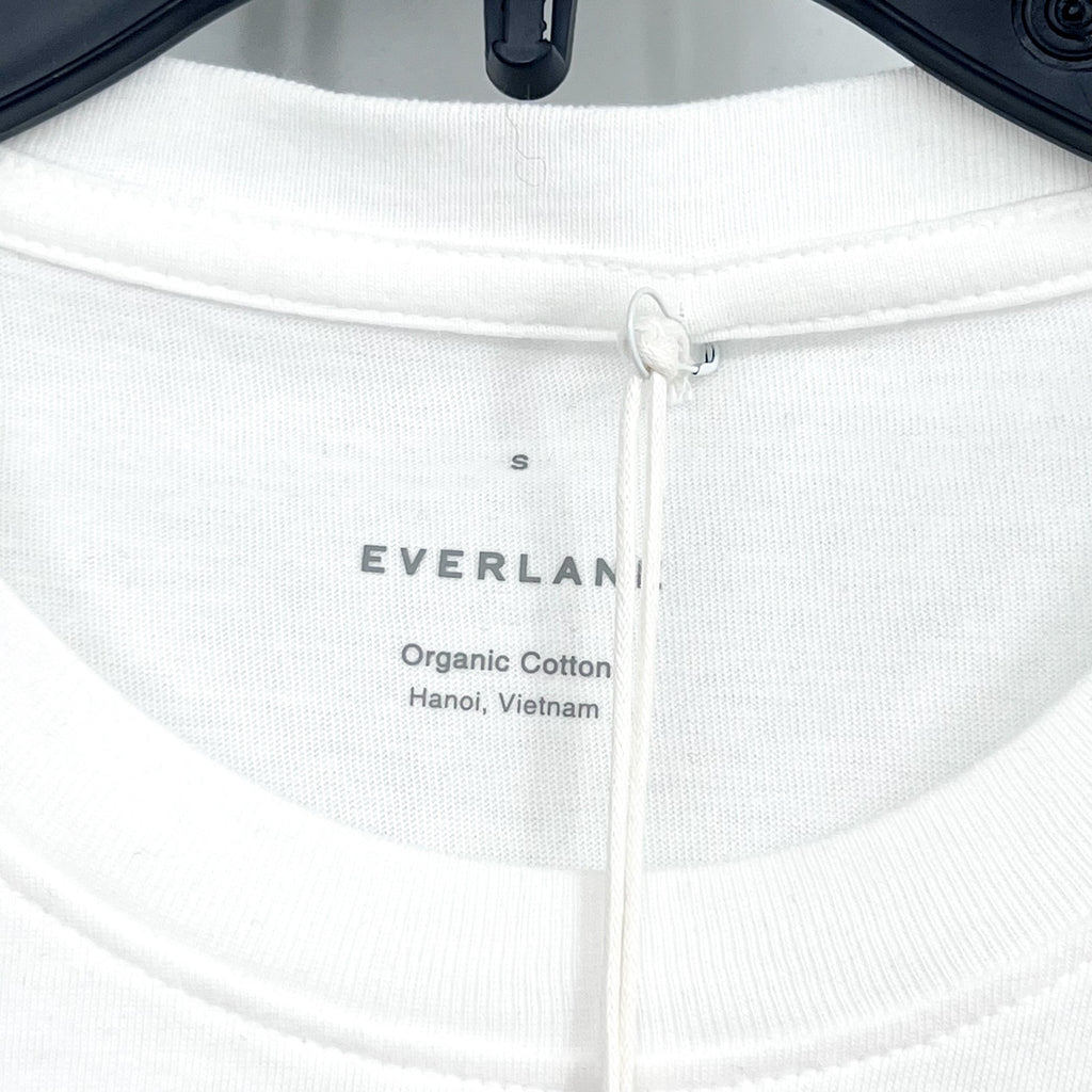 EVERLANE Women's The Box-Cut Tee Small White Essential Cotton Crewneck NWT